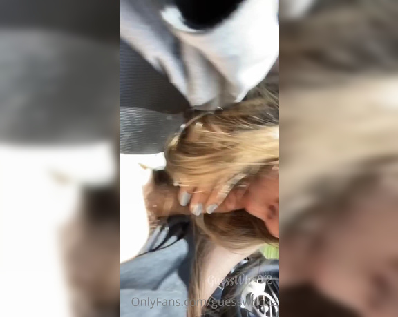 GuessWhoX2 aka Guesswhox2 OnlyFans - Love sucking cock in the car! PS ignore the hack job on my nails, had places to be and dicks to
