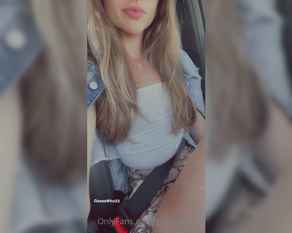 GuessWhoX2 aka Guesswhox2 OnlyFans - Being naughty in the car while Tristen fills the tank I think the car at the next gas pump deff