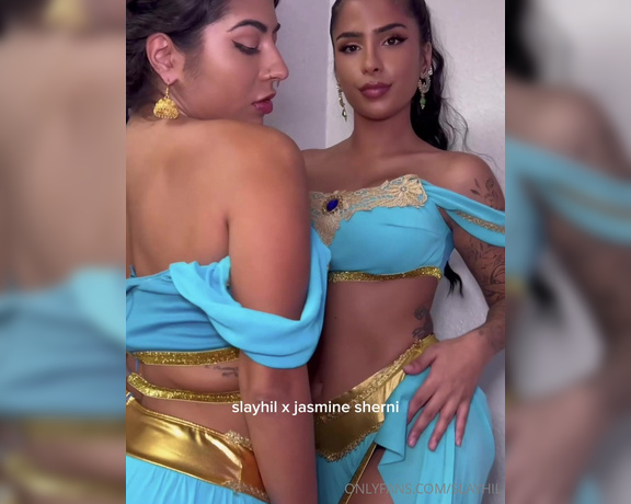 Slay aka Slayhil OnlyFans - Our princess jasmine cosplay GG strap on sextape IS OUT what happens when you put two horny pr 1