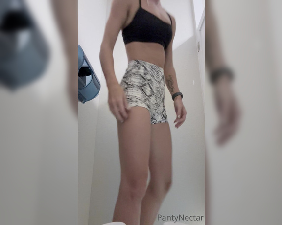 PantyNectar aka Pantynectar OnlyFans - Just a dirty gym slut what would you do if you walked in the gym bathroom and saw me like this