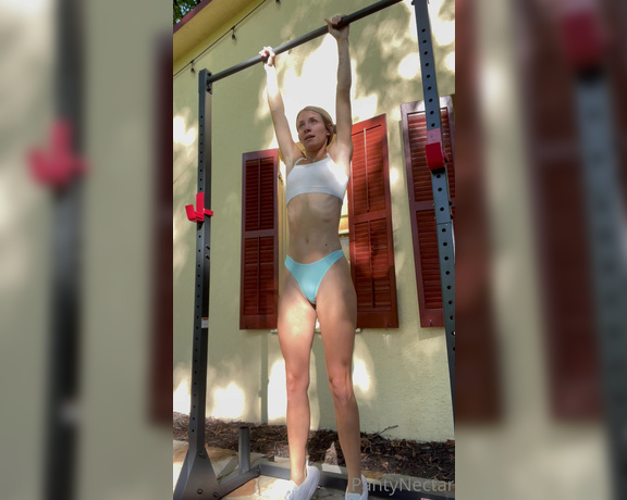 PantyNectar aka Pantynectar OnlyFans - Workout sexy edition enjoying my backyard workout 1