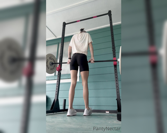 PantyNectar aka Pantynectar OnlyFans - Just messing around with form getting back into some of my lifts! 2