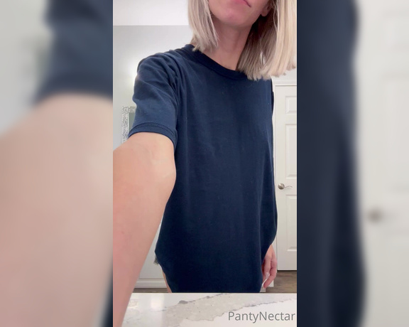 PantyNectar aka Pantynectar OnlyFans - Would you pump me full of cum if you saw I didn’t have panties on under my big t shirt(