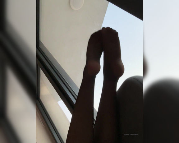 Polly aka Vixenp OnlyFans - Must be very pleasant to feel my nylon feet on your cock 8