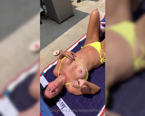 TheMaryBurke aka Themaryburke OnlyFans - Backyard Watermelon on my nipples and down my belly