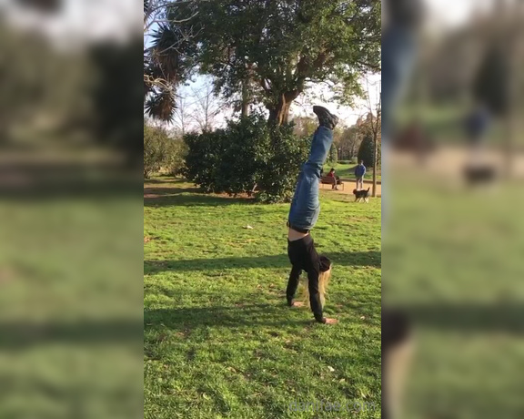 Dani Fae aka Danifae OnlyFans - I remember some of you guys saying you wanted to see me doing a handstand so here you go!!! i used