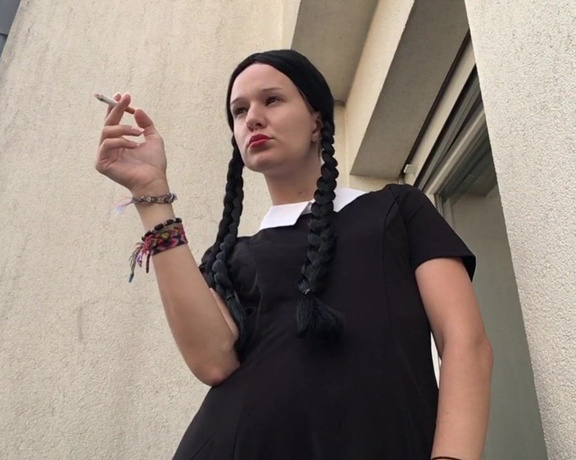 Goddess Vanessa Wednesday Cosplay Smoking