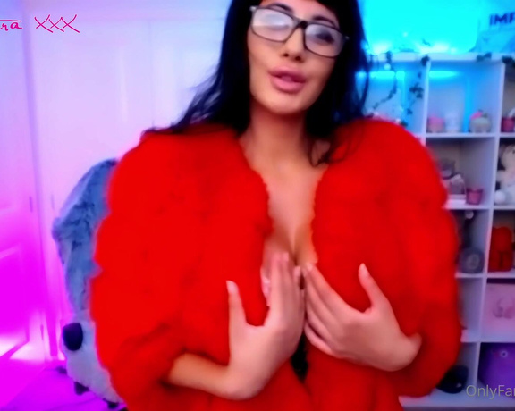 Cleo Patra aka Livecleo OnlyFans - Red Fur Coat  Drink my milk and Cum all over my tits