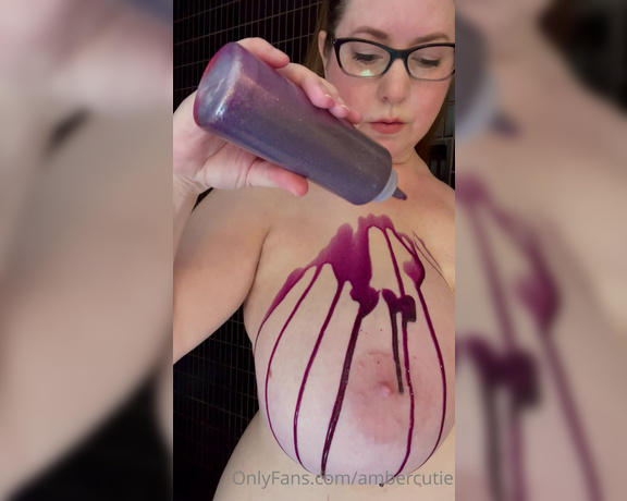 AmberCutie aka Ambercutie OnlyFans - A brand new #WetWednesday video series! This is part 1, purpley sparkly paint dripping all over