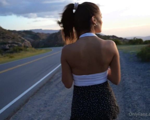 KATE aka Purepleasure OnlyFans - NEW #DECEMBER Hot video on the side of the road Incredible sunset was taken advantage