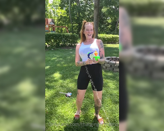 Morgan aka Thatgingermomo OnlyFans - Wanna have a water fight