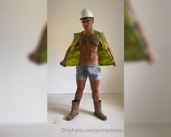 Pump Action aka Pumpaction OnlyFans - Builder @iviattystorey stripping for a shoot