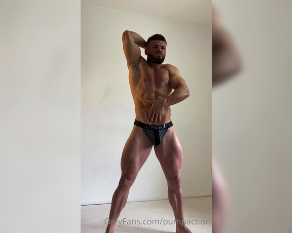 Pump Action aka Pumpaction OnlyFans - @carts posing in a jockstrap during a shoot with