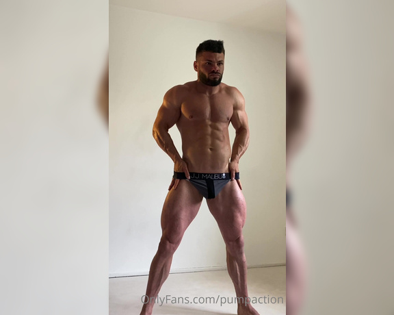 Pump Action aka Pumpaction OnlyFans - @carts posing in a jockstrap during a shoot with