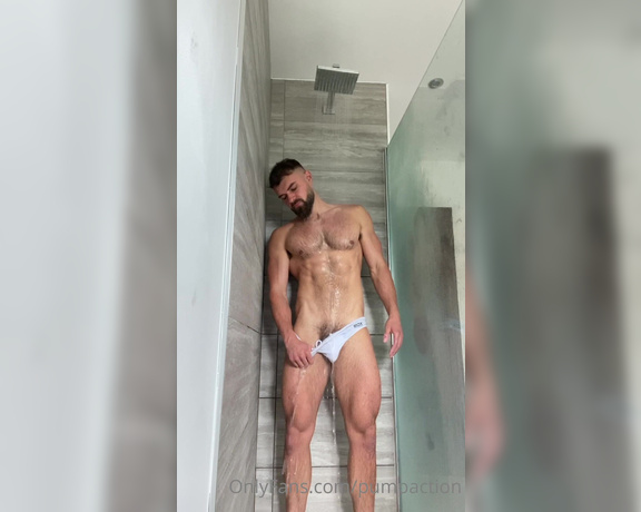 Pump Action aka Pumpaction OnlyFans - @masterbaytes in my shower Behind the scenes