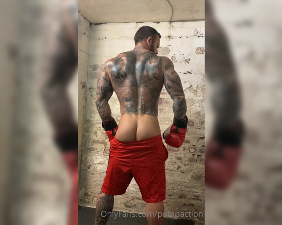 Pump Action aka Pumpaction OnlyFans - Boxer stripping off  behind the scenes with @inked
