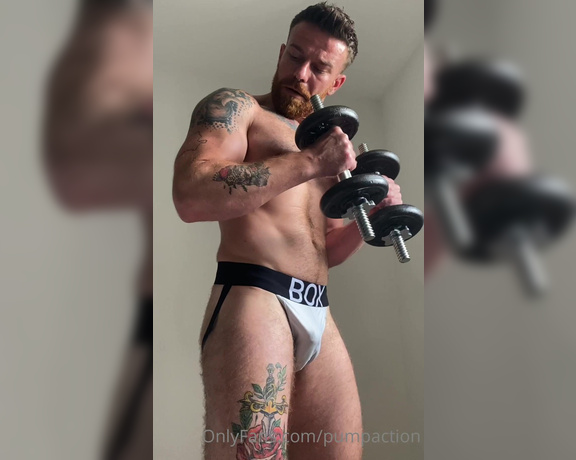 Pump Action aka Pumpaction OnlyFans - @realmatthewhunt pumping and oiliing up his muscles