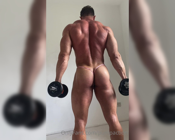 Pump Action aka Pumpaction OnlyFans - @eddieboiii in a small thong Behind the scenes shooting by with