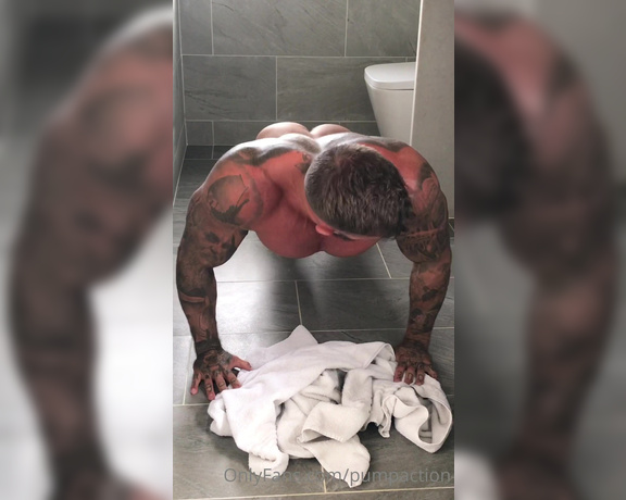Pump Action aka Pumpaction OnlyFans - Naked press ups with @inked