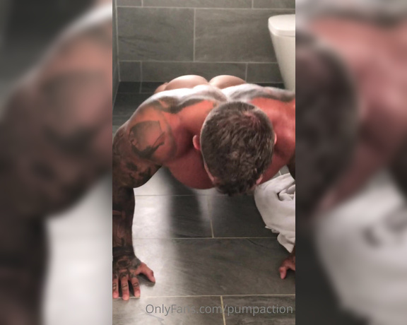 Pump Action aka Pumpaction OnlyFans - Naked press ups with @inked