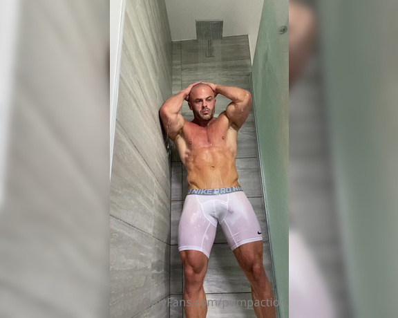 Pump Action aka Pumpaction OnlyFans - In the shower with @max alpha