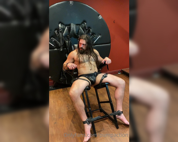 Pump Action aka Pumpaction OnlyFans - Another clip of @vikingwill strapped down