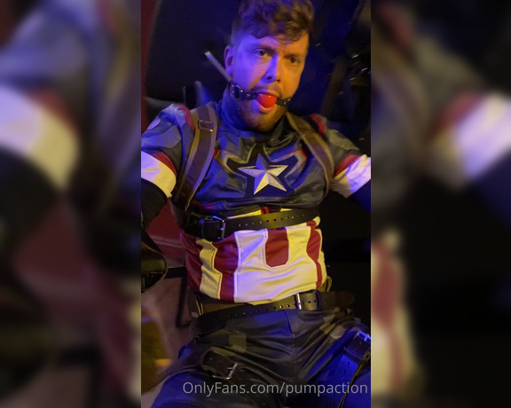 Pump Action aka Pumpaction OnlyFans - Captain America caught and touched up behind the scenes with @supershow