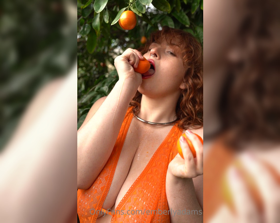 Emberly Adams aka Emberlyadams OnlyFans - I’d recommend a taste test best OJ I’ve ever had Ladies and gents… The full oranges set, from my 1