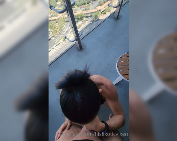 HisExoticVixen aka Hisexoticvixen OnlyFans - Nothing like a little morning BJ on the private vegas balcony that ends with my tits covered in cum