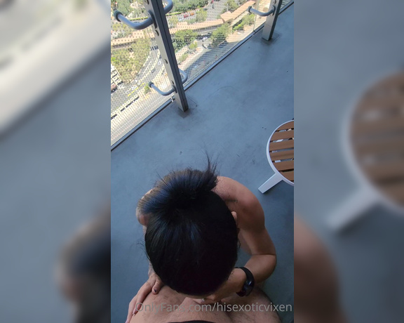 HisExoticVixen aka Hisexoticvixen OnlyFans - Nothing like a little morning BJ on the private vegas balcony that ends with my tits covered in cum