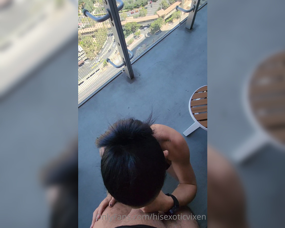 HisExoticVixen aka Hisexoticvixen OnlyFans - Nothing like a little morning BJ on the private vegas balcony that ends with my tits covered in cum