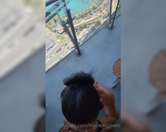 HisExoticVixen aka Hisexoticvixen OnlyFans - Nothing like a little morning BJ on the private vegas balcony that ends with my tits covered in cum