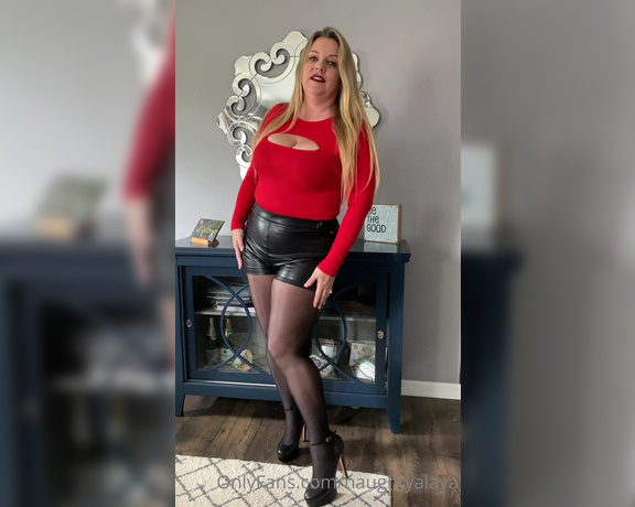 Naughty Alaya aka Naughtyalaya OnlyFans - Katie’s fashion corner presents this hot sexy leather outfit, Wolfords and hot fuck me heels Let’ 2