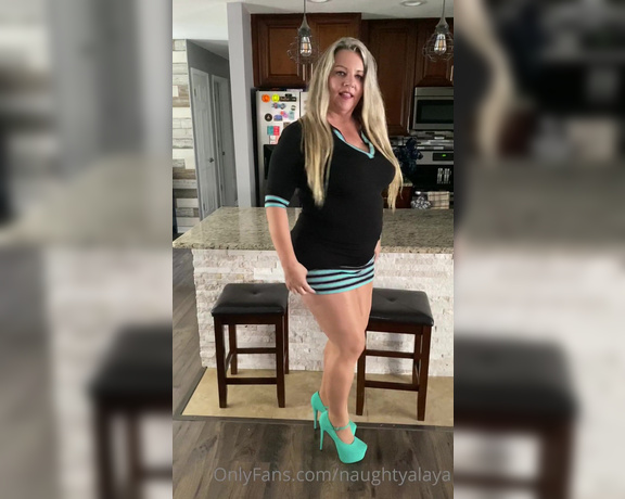 Naughty Alaya aka Naughtyalaya OnlyFans - Katie’s fashion corner presents this hot teal and black dress paired up with sexy Wolfords and tea 2