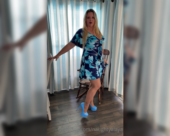 Naughty Alaya aka Naughtyalaya OnlyFans - Katie’s fashion corner presents my beautiful outfit of the day with my sexy fuck me sky blue heels 2
