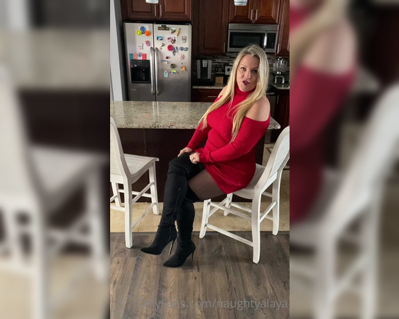 Naughty Alaya aka Naughtyalaya OnlyFans - Katie’s fashion corner presents this hot lil red dress, hot boots and sexy Wolfords Getting ready 2