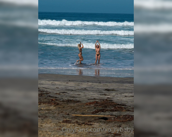 RyBaby aka Xo_rybaby OnlyFans - Running into the ocean topless was fun but Running in NUDE was even Better Check your DMs @my