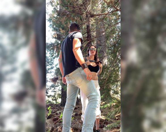 YourDreamCouple aka Yourdreamcouple OnlyFans - Forest Fuck Part of  Start Stop Pulls down shirt and