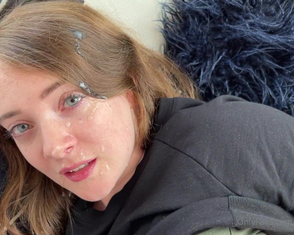 Redheadwinter VIP aka Redheadwinter OnlyFans - SLEEPING FACIAL! @mr winter disturbed my nap with his cum It looks soo good all over my face [3