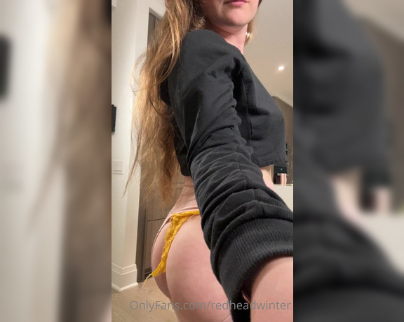 Redheadwinter VIP aka Redheadwinter OnlyFans - Behind the scenes of my tiktoks tonight!! He ripped my thong and my leggings for tiktok Do you