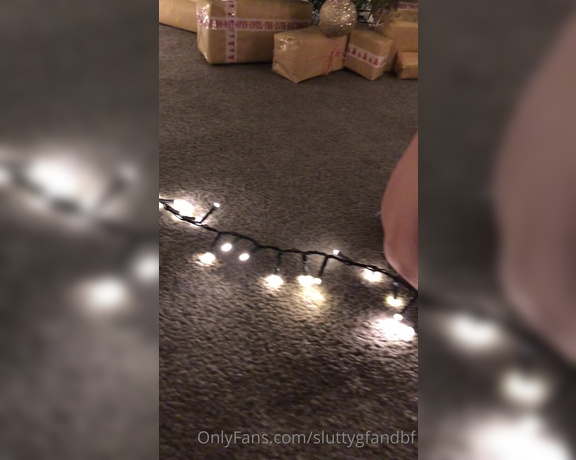 TheUKCouple aka Theukcouple OnlyFans - I GOT WRAPPED IN CHRISTMAS LIGHTS Whilst I play with my pussy, twerk, suck cock, get fucked hard