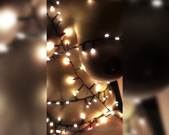 TheUKCouple aka Theukcouple OnlyFans - I GOT WRAPPED IN CHRISTMAS LIGHTS Whilst I play with my pussy, twerk, suck cock, get fucked hard