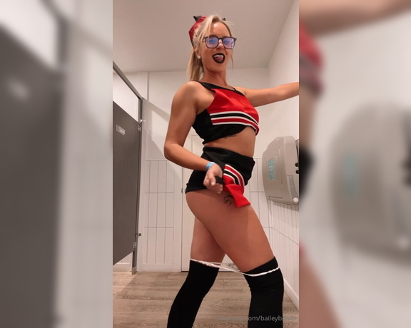 Bailey Brewer aka Baileybrews OnlyFans - Just your little naughty cheerleader waiting for you to rail me in the bar’s bathroom Lift up thi
