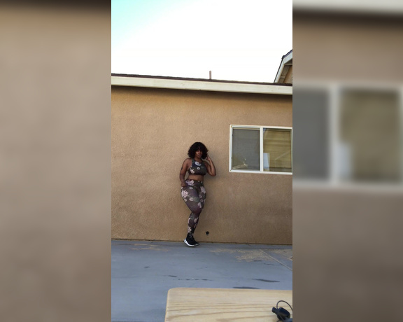 Cherokee D Ass aka Cherokeedass OnlyFans - It’s hot as hell but I know I had to do this Walkaway outside for my onlyfans members Kisses!!!