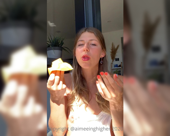 Aimee aka Aimeeinghigher OnlyFans - Sensual mango eating in the sun! Ahhhh the sweet sweet nectar Eating is such a pleasure… it’s all