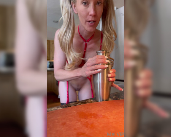 Blonde Mel aka Blondemel OnlyFans - The Naked Bartender  Pomegranate Margaritas for Cinco de Mayo