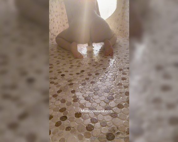 Mimi Boliviana aka Bolivianamimi OnlyFans - He couldnt just film my masturbation in the shower in Santorini… he got hard and had to fuck