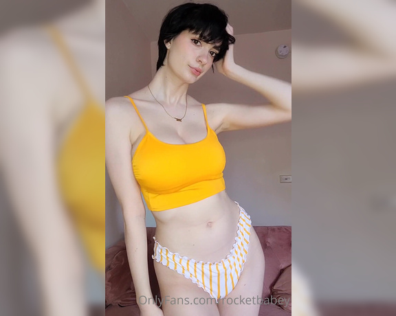 Rocketbabey aka Rocketbabey OnlyFans - Which orange swimsuit is your favorite 1