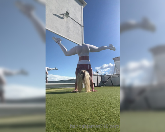 Hannah James aka Hannahjames710 OnlyFans - Just a handstand to get the bl00d flowing…how do you get your bl00d flowing