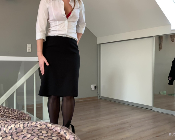 Business Bitch - hot secretary striptease in stockings